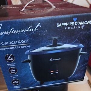 Continental 6-Cup Rice Cooker with Sapphire Coating